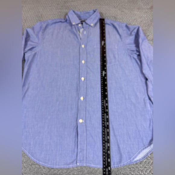 Banana Republic Men’s Custom 078 Wash Shirt Camden Fit Button Down Blue Large - Picture 9 of 12